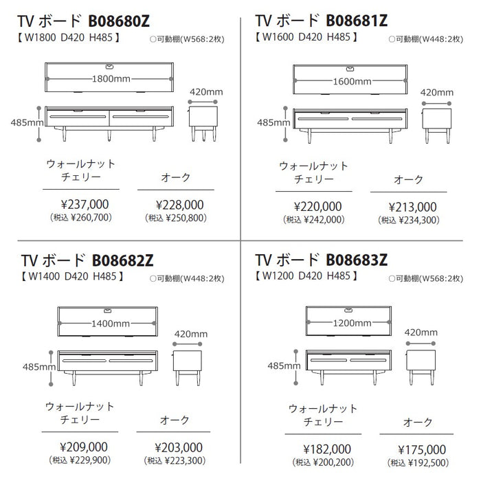 冨士ファニチア　リッケ　テレビボード　サイズ・プライス