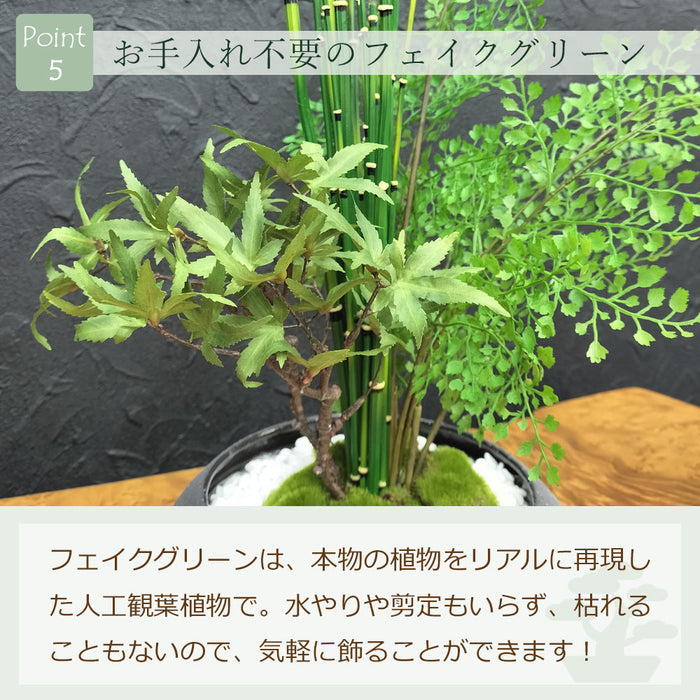 フェイクグリーン [寄せ植え盆栽　平皿/モミジ小] カップボン/CUPBON PRGR-1440　pr-21