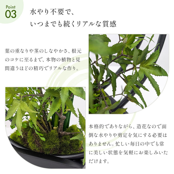 フェイクグリーン [モミジ寄せ植え盆栽 リングベースS] カップボン/CUPBON PRGR-1231　pr-24
