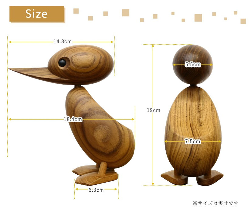 木製オブジェ　ダックのサイズ
