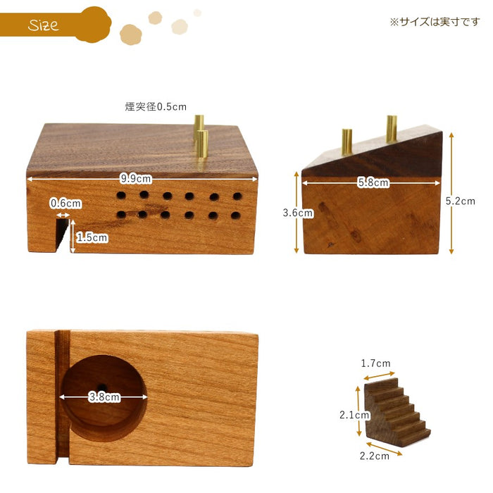 木製飾り香炉　小さなおうち6のサイズ