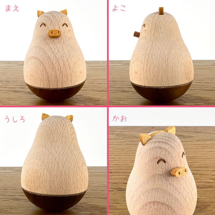 木製 置物 起き上がりこぼし アニマル 木のおもちゃ 北欧 インテリア 雑貨 オブジェ 木製玩具 wd-26