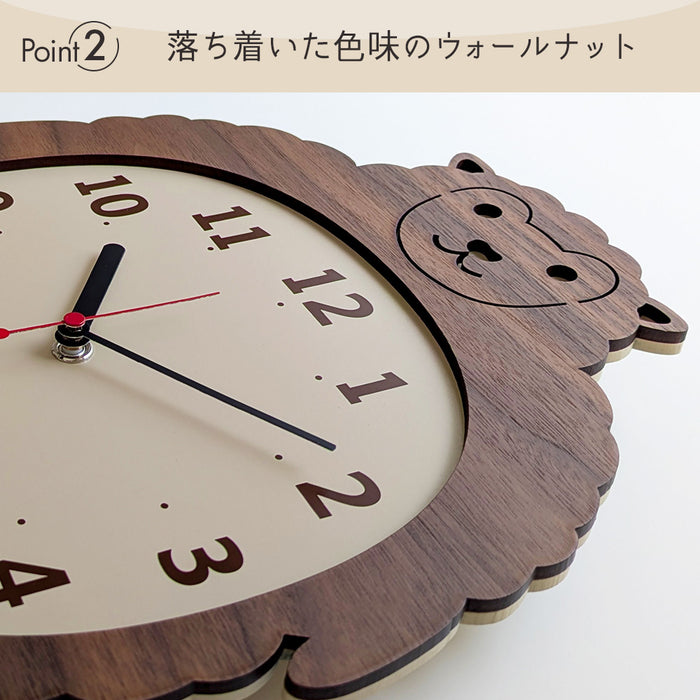 掛け時計 [ クロックズー ]  木製 ウォールクロック ゴリラ ヒツジ クマ ウォールナット ヤマト工芸 Clock Zoo 日本製 ya04